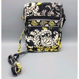 Vera Bradley Baroque Mini Hipster Cross Body Bag Black and Yellow
